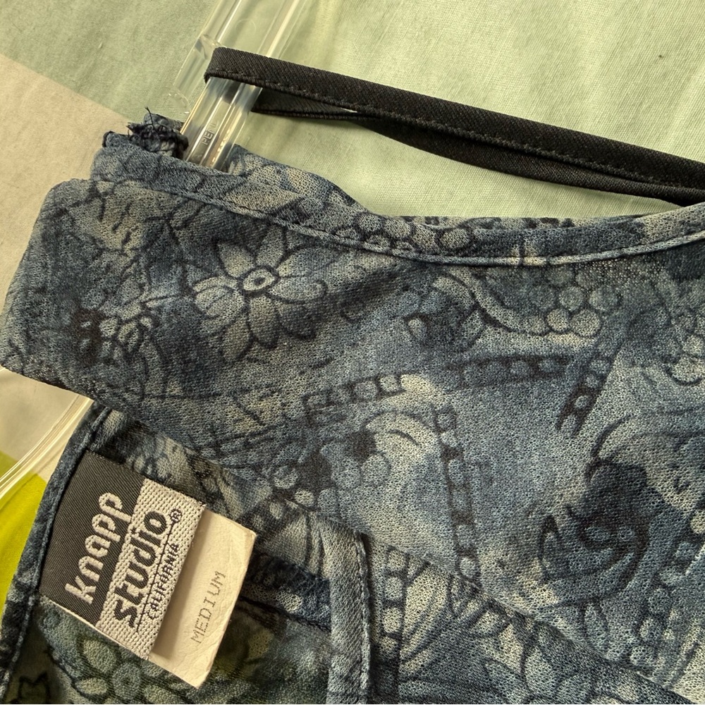 Blue Patterned Maxi Dress with Subtle Print - Picture 5 of 5
